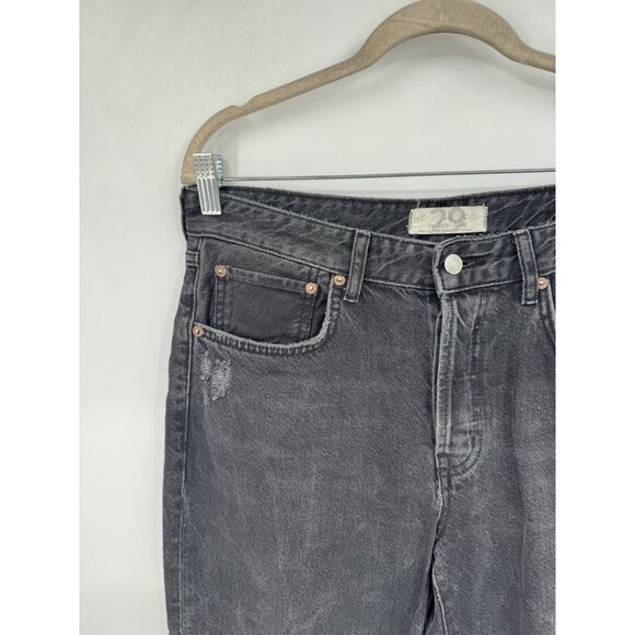 We The Free Distressed Jeans Women 29 Charcoal Great Wash Denim Skater Grunge - Picture 7 of 9